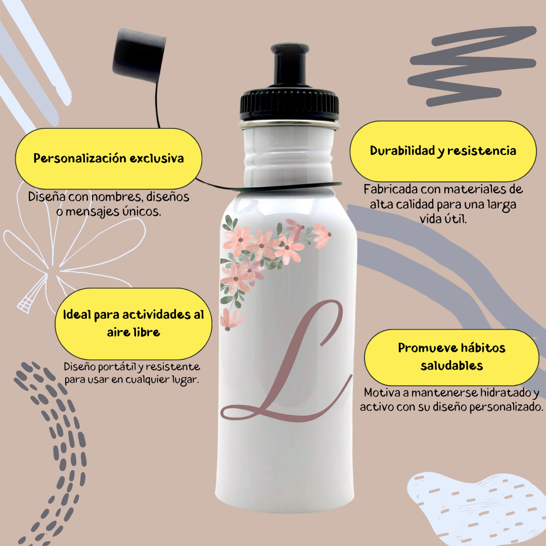 Botella deportiva Blanca Personalizada — 500ml
