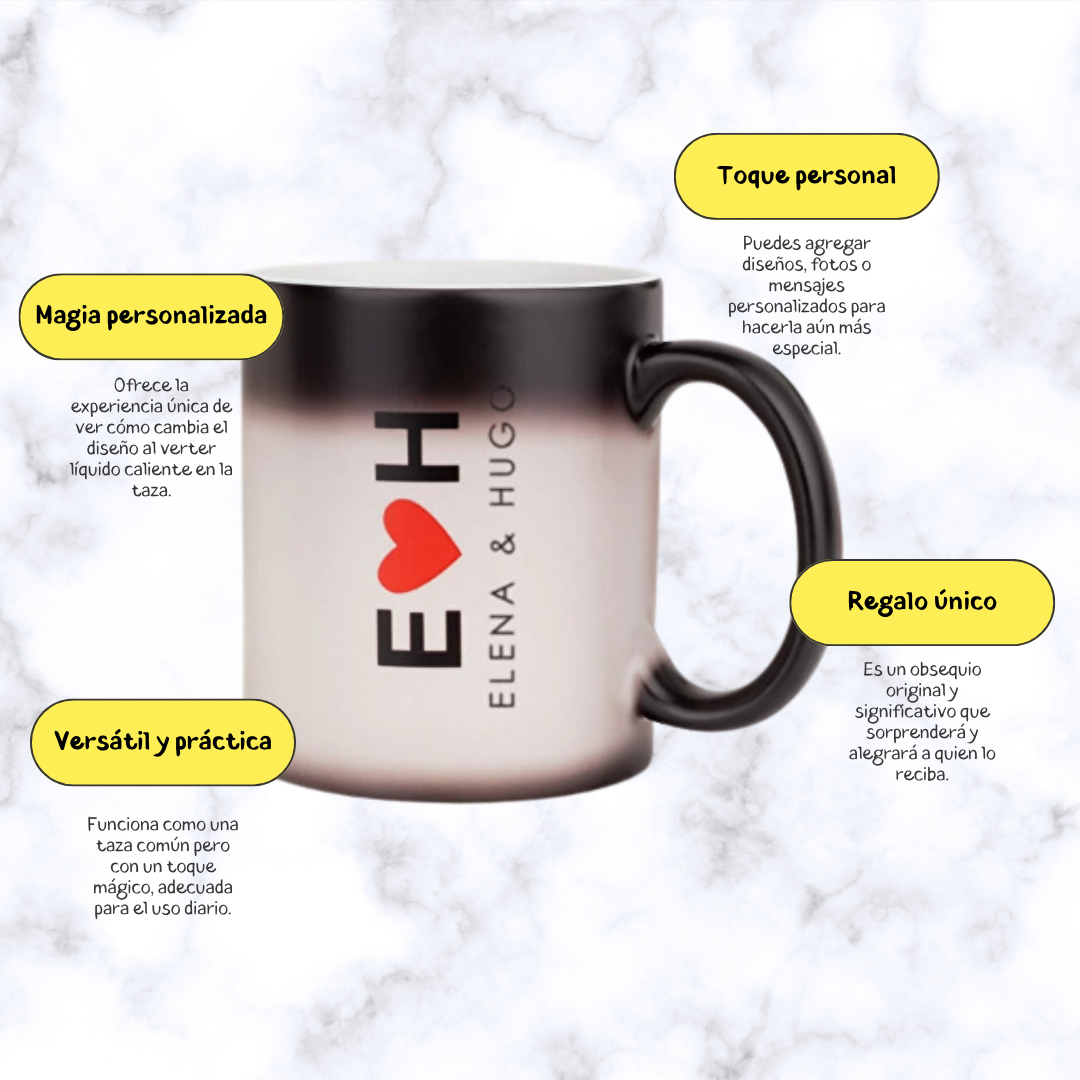 Taza magica porcelana personalizada - 350ml