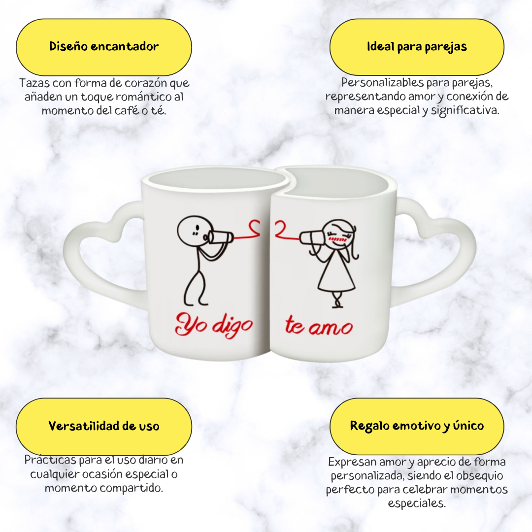 Juego de Tazas Corazón personalizadas - 330ml