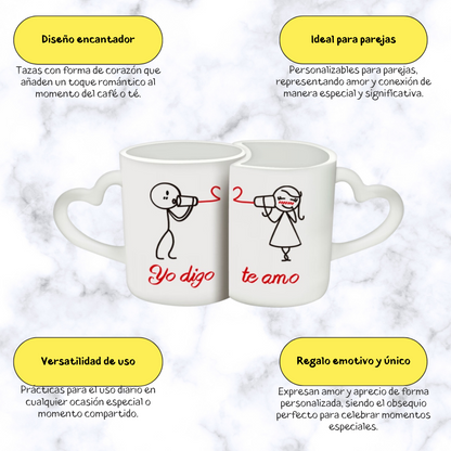 Juego de Tazas Corazón personalizadas - 330ml