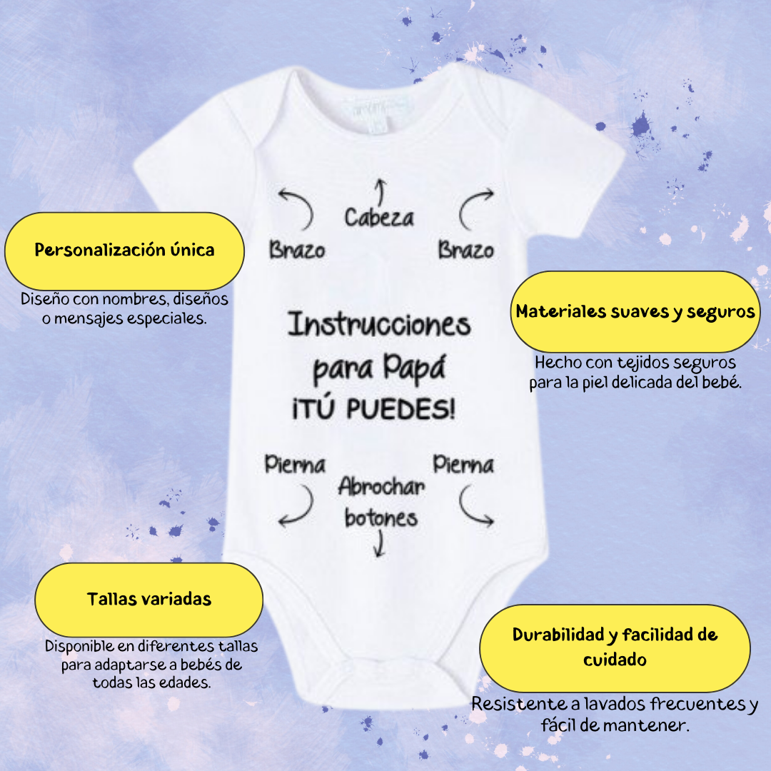 Body manga corta para bebes Personalizado